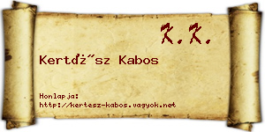 Kertész Kabos névjegykártya